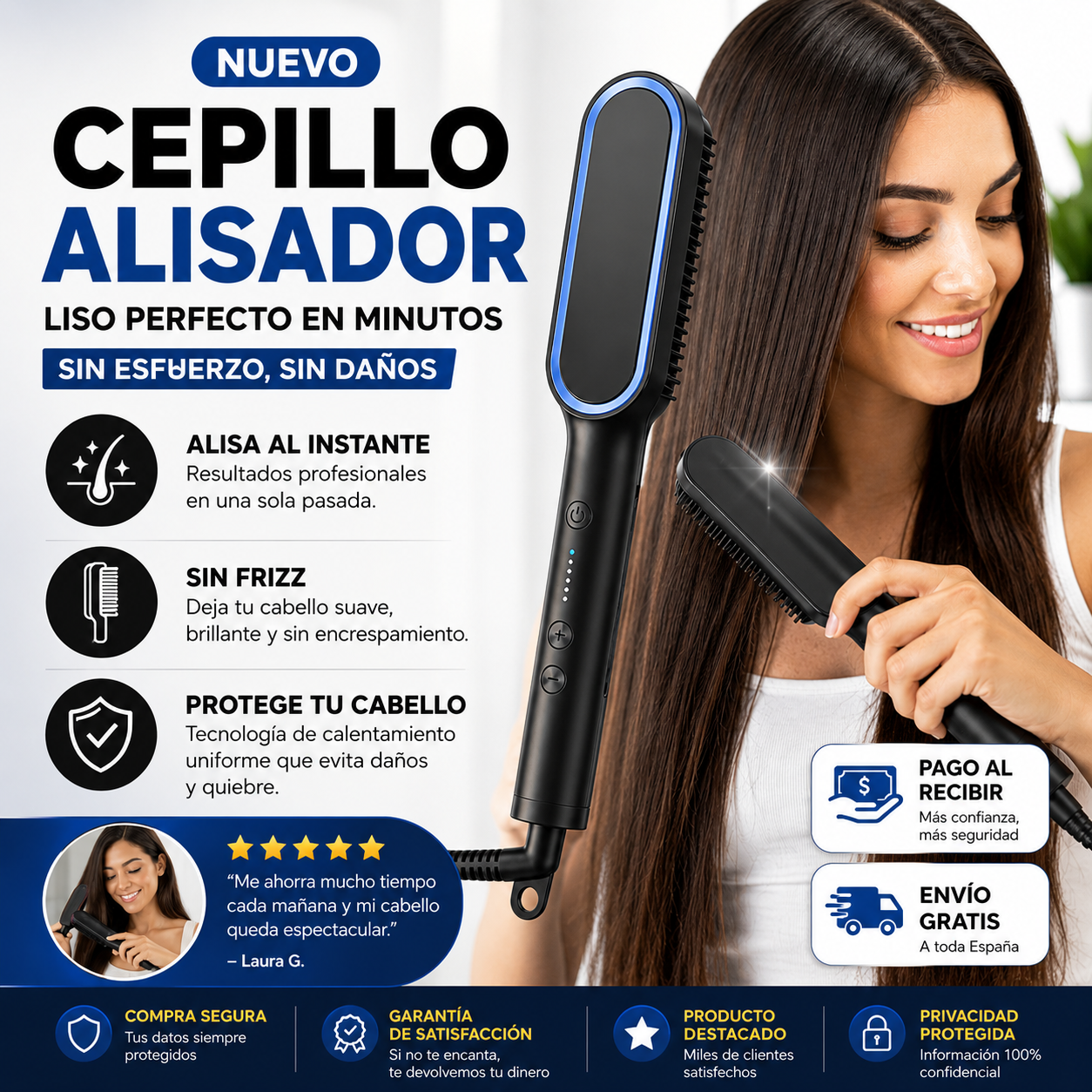Orvix Liss™ | Cepillo Alisador Profesional 4 Colores ✨
