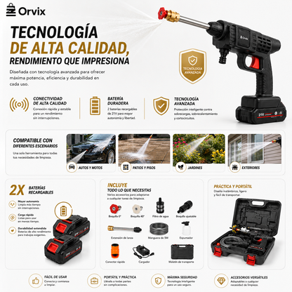 HydroForce™ | Pistola de Alta Presión Inalámbrica con Doble Batería