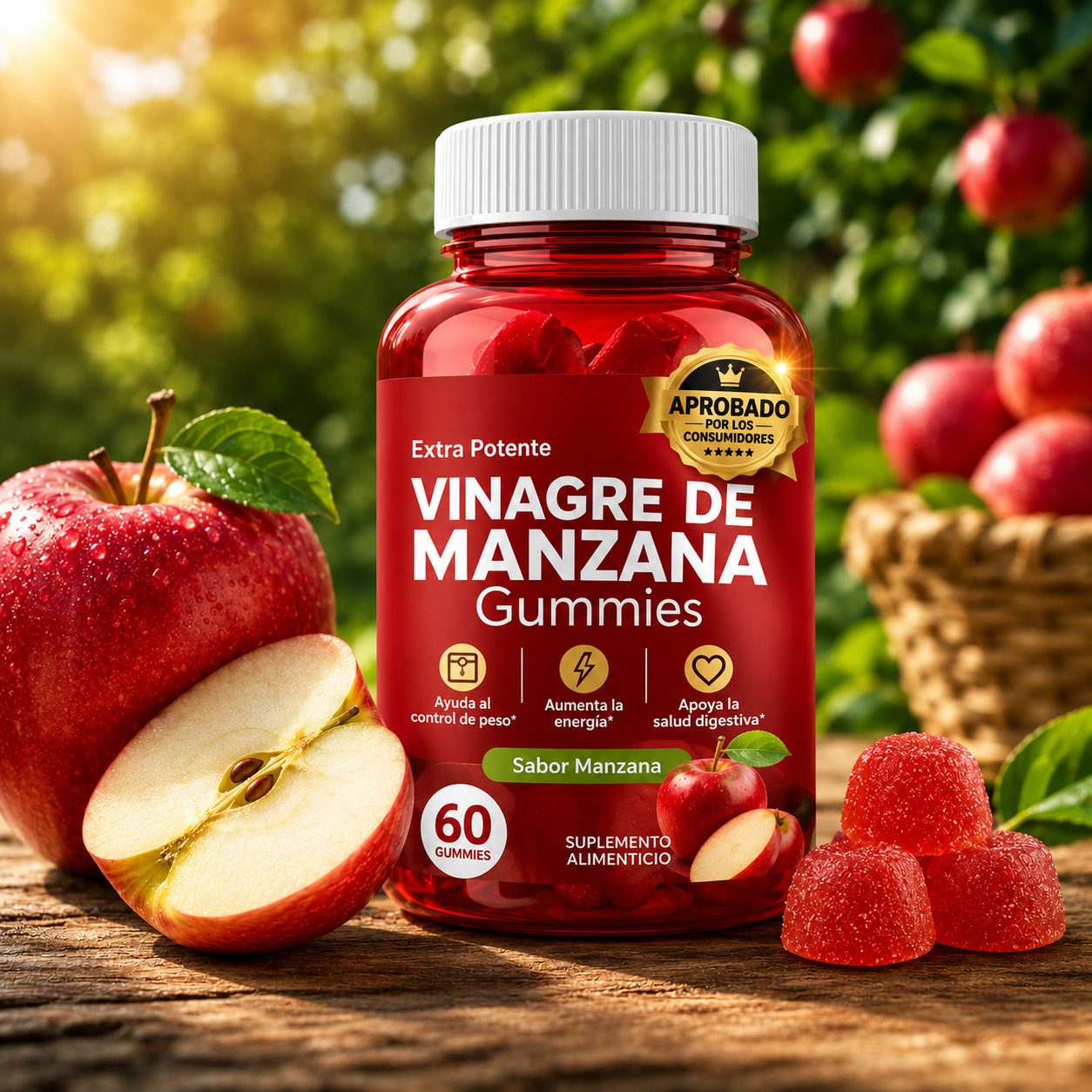 ACETIVA - Gummies de vinagre de manzana 60 unidad