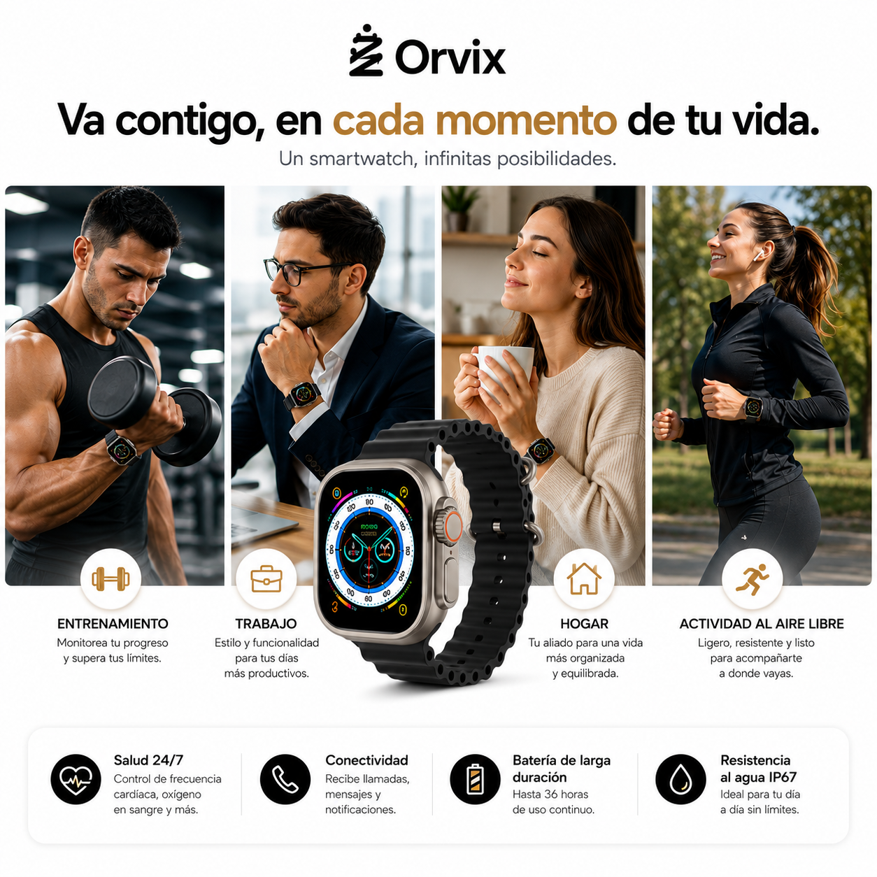 ⌚Orvix Ultra Pro™ – Smartwatch Premium com 2 Pulseiras